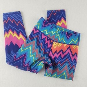 Gap Fit Dry Leggings Girls Size XS or 4/5 Multicolored Zig Zags Chevrons